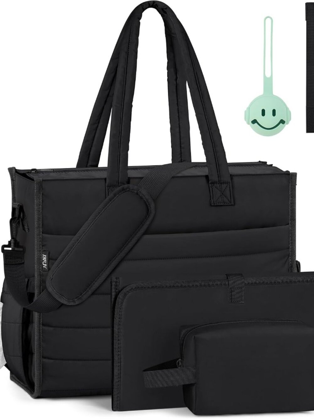 Diaper Bag Tote for Baby - Large Baby Bag 4Pcs with Waterproof Changing Pad Paci